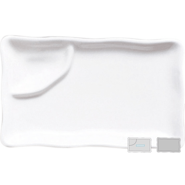 Prostokątne talerze z 1 białą porcelanową komorą